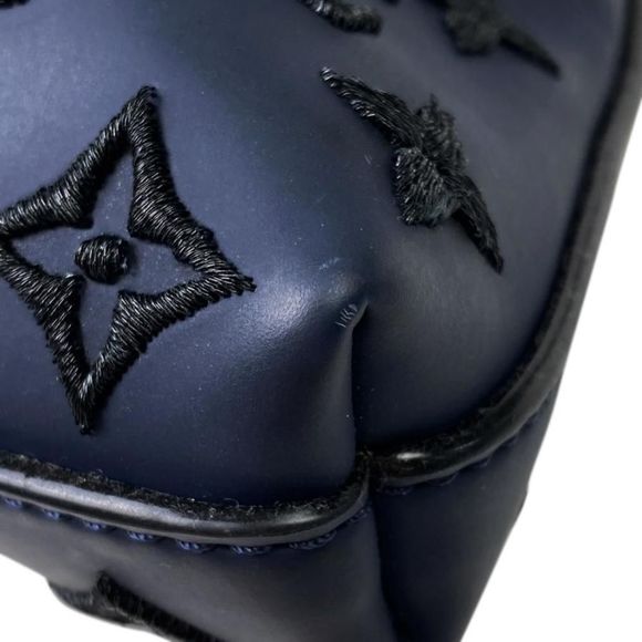 Louis Vuitton Lockit Vertical Handbag Desire Handbag Monogram Blue Marine - Picture 3 of 8